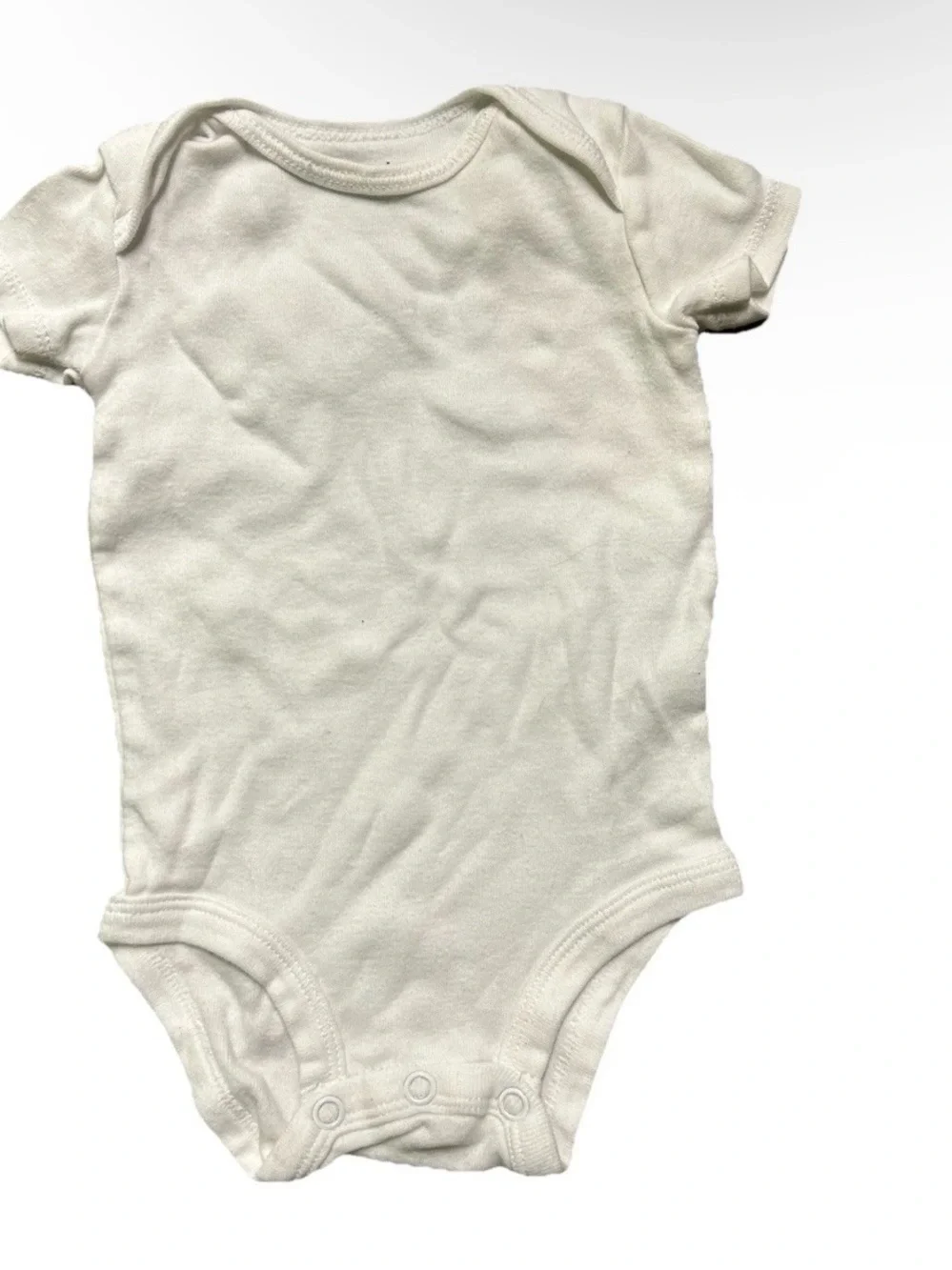 Baby White Short Sleeve Bodysuits Size 0-3 Months